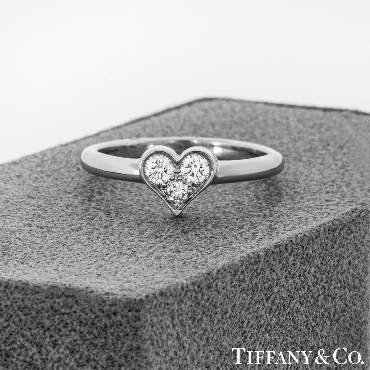 Tiffany & Co. Platinum Diamond Hearts Ring